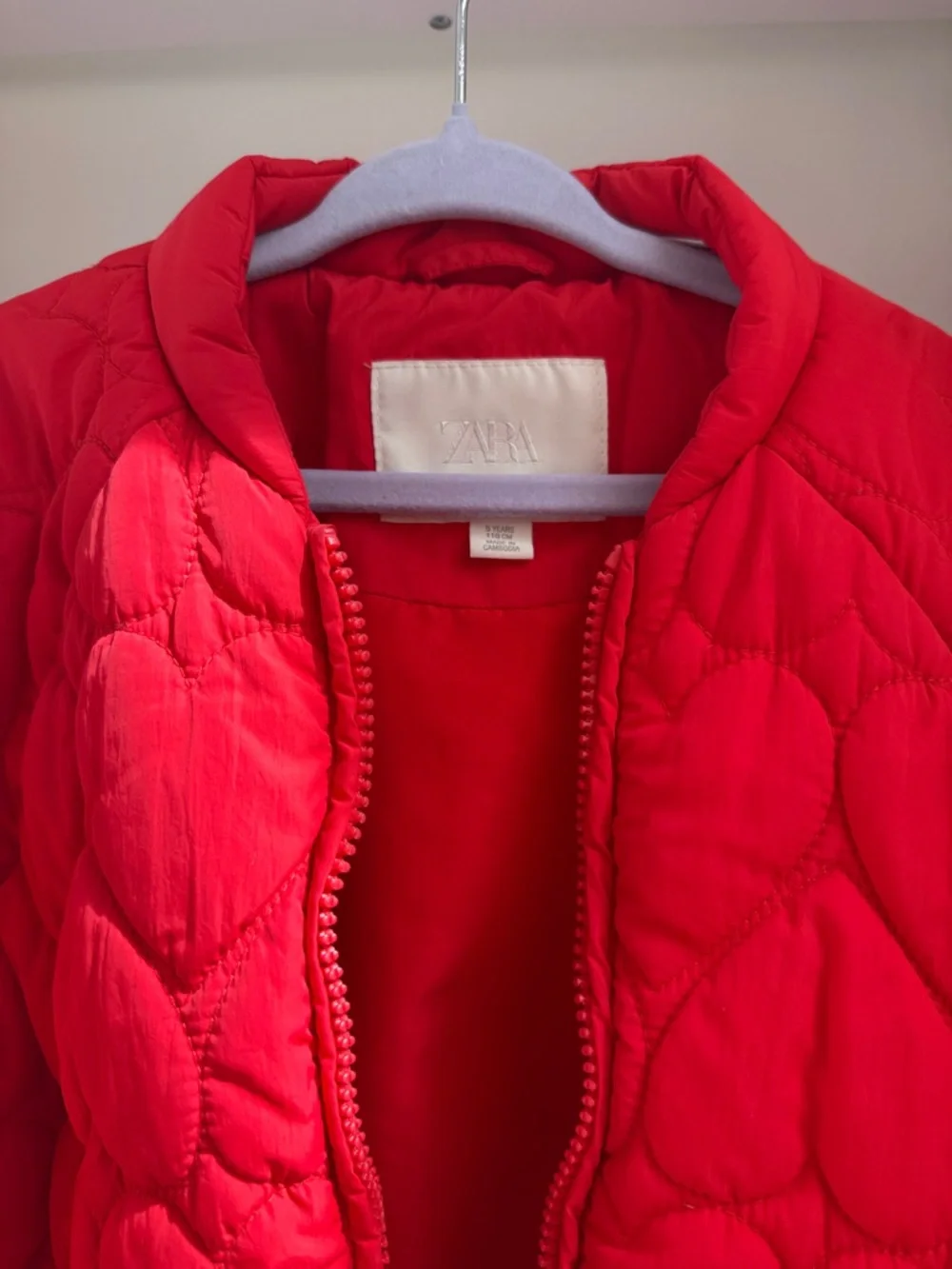 Zara Red Quilted Kids Puffer Jacket